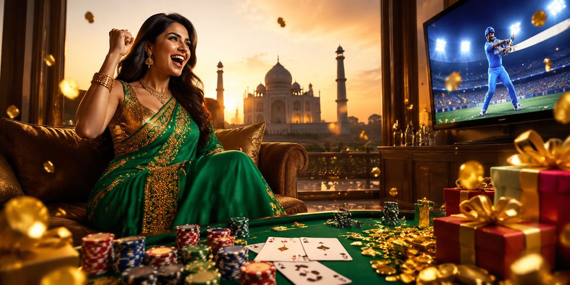 Agra Taj Mahal poker game with player in saree