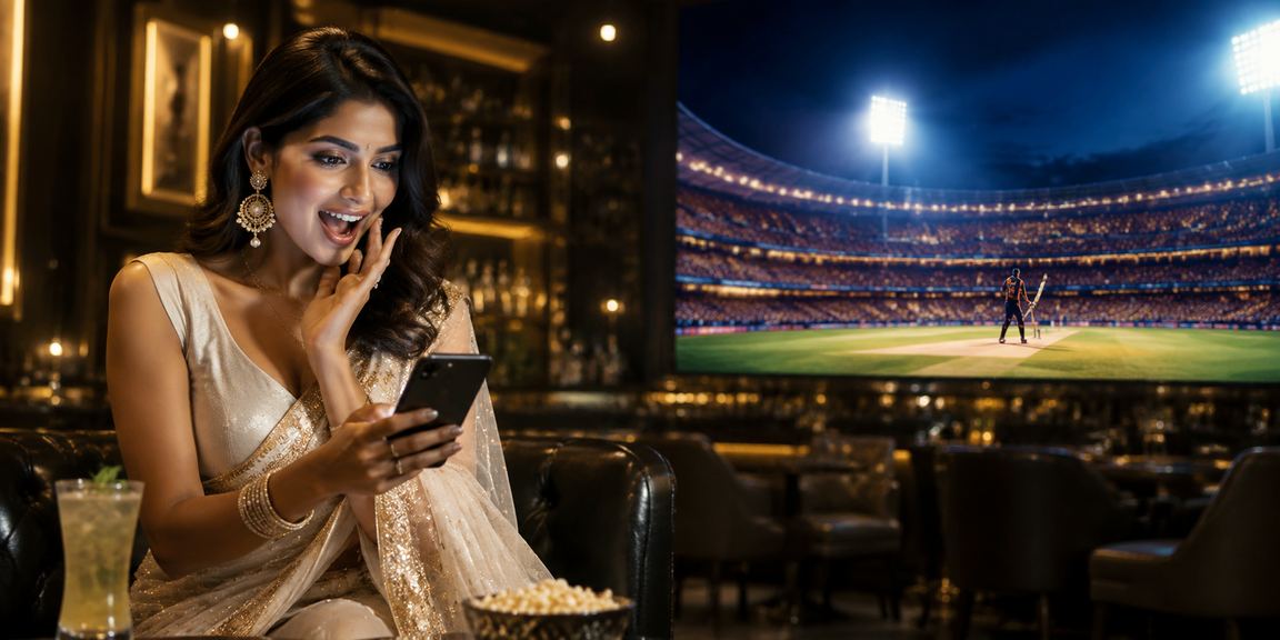 Indian cricket betting with player in saree
